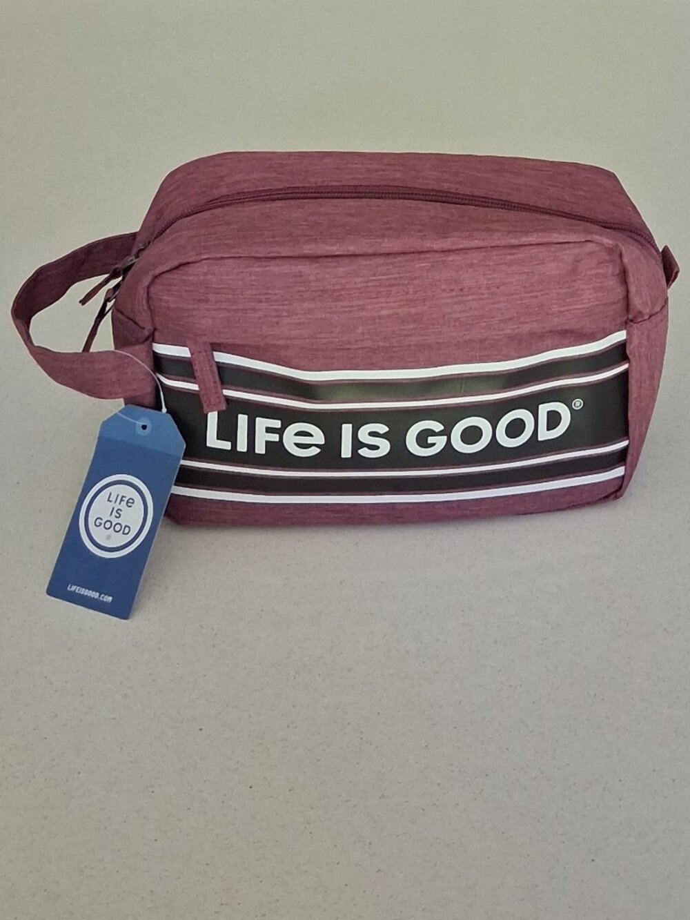 Life is Good Mahagony Brown Unisex Travel Dopp Kit - NWT